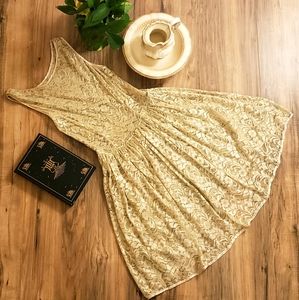 American Apparel champagne colored lace dress